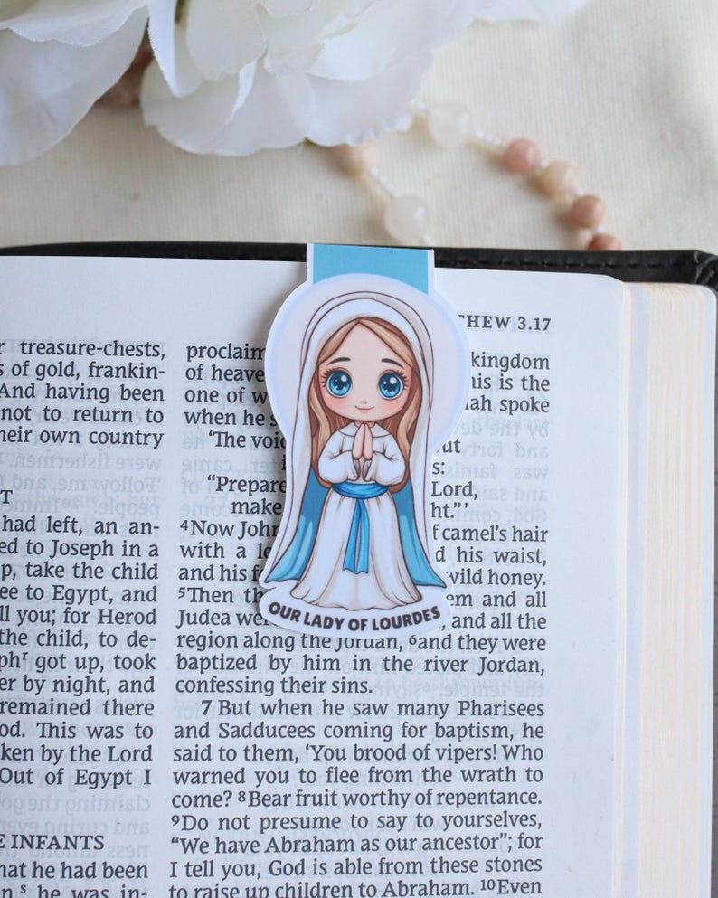 Our Lady of Lourdes Magnetic Bookmark Cute Catholic Gift for Bible ...