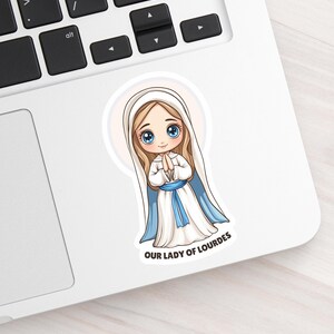 Our Lady of Lourdes Vinyl Sticker – Catholic Waterproof Sticker for
