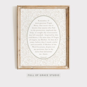 Memorare Prayer Catholic Art Print: Vintage Marian Devotion (Digital Download