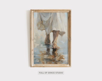 Walk with Me Jesus walking on water digital print Christian Wall Art