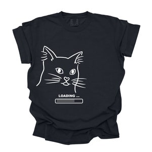 FUNNY CAT Black Dumbfounded face design T shirts image 3