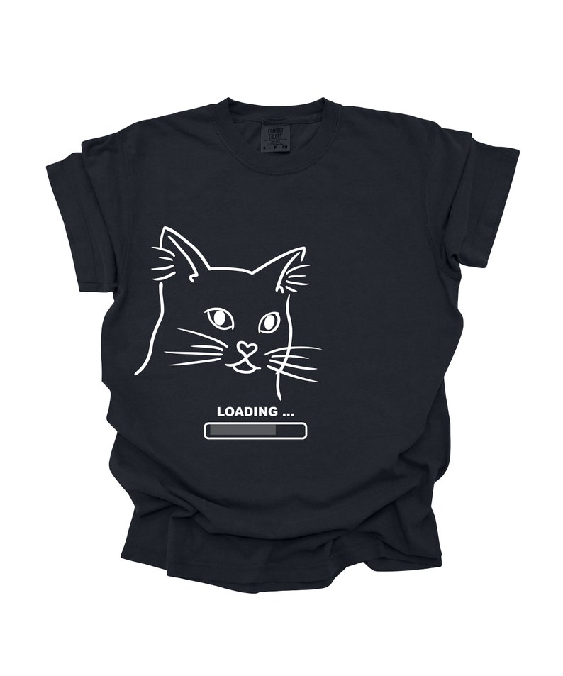 FUNNY CAT Black Dumbfounded face design T shirts image 3