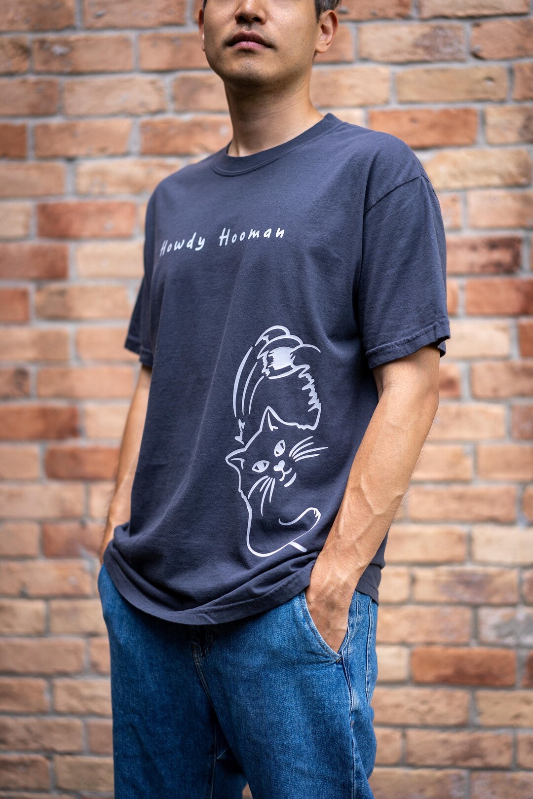 FUNNY CAT Howdy Hooman Printed T Shirts - Etsy
