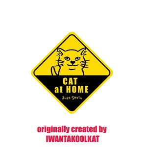 Funny Cat Car Decal, Cat at home, funny sticker