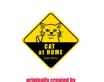 Funny Cat Car Decal, Cat at home, funny sticker