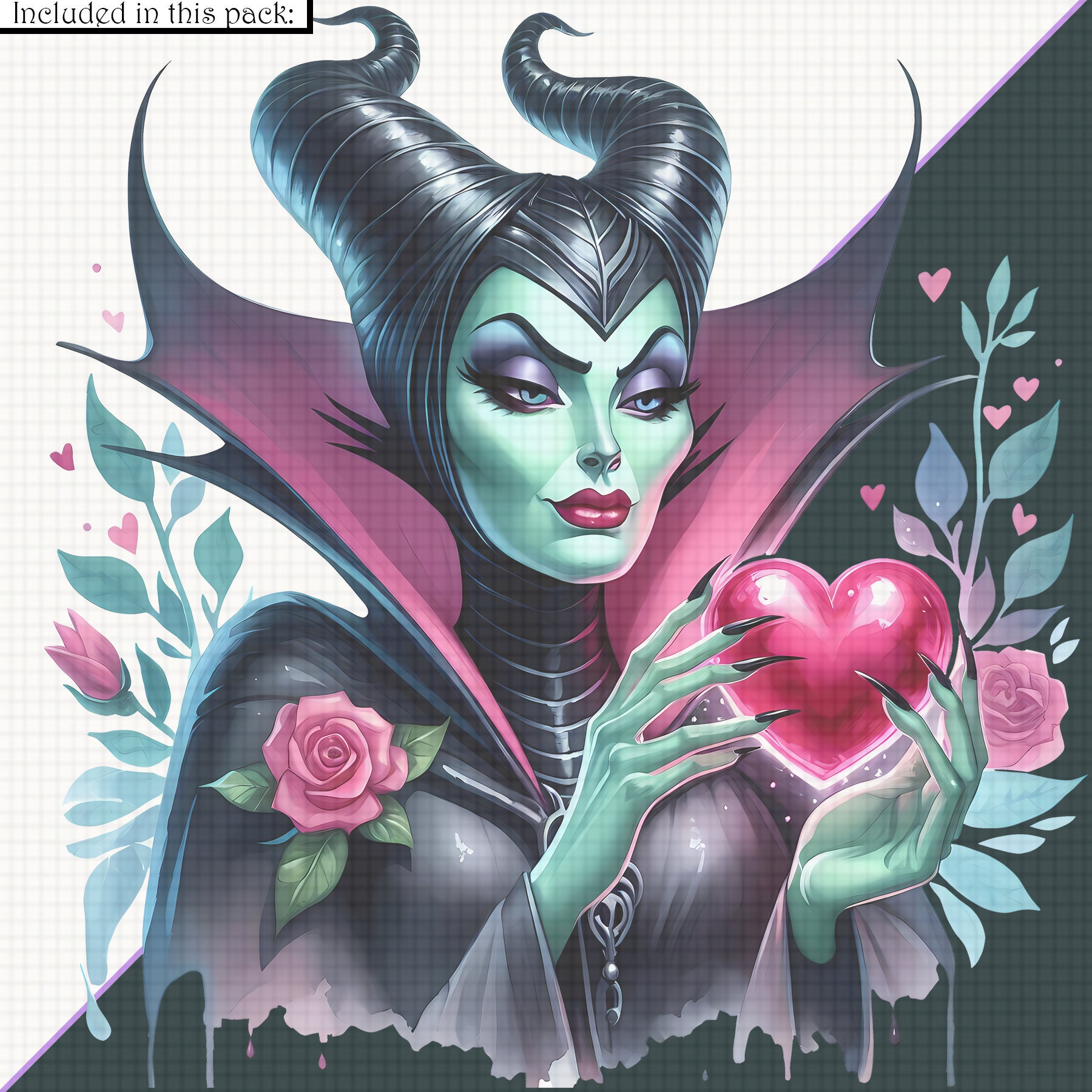 Maleficent Clipart Image With Transparent Background, Commercial Files ...