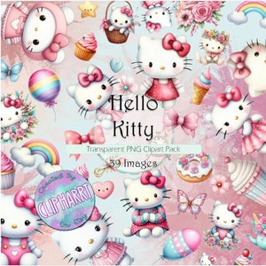 Kawaii Cute Kitty Clipart Images, Transparent PNG images, Commercial Use, Hello Sweet Adorable Kitten Graphics