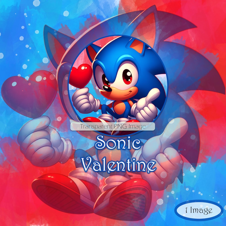 Sonic Valentine Clipart Image With Transparent Background, Commercial ...