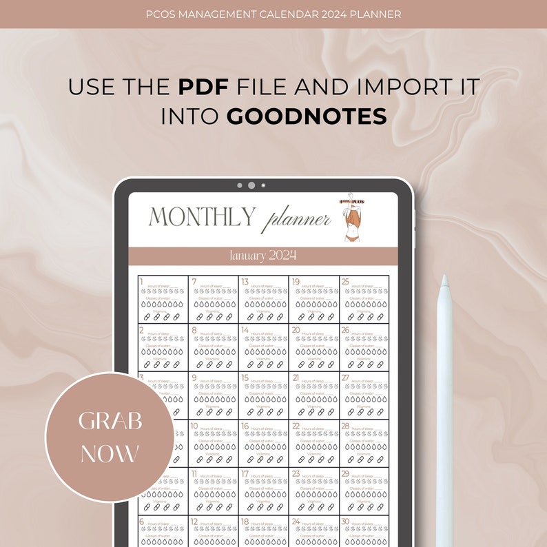 PCOS Management Calendar 2025 Planner GOODNOTES 2025 Digital Etsy