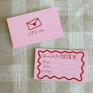 Wavy Border Advice for the Bride Cards Bridal Party Modern wedding stationary Hens Party game cards Bridal Shower fun game Advice Card