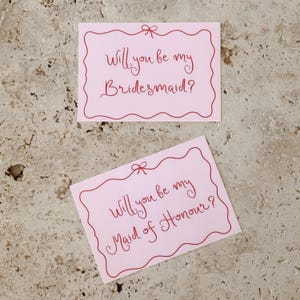 Wavy Border Bridal Party Proposal Cards Modern wedding stationary Will you be my bridesmaid maid of honour proposal box cards Bridesmaid