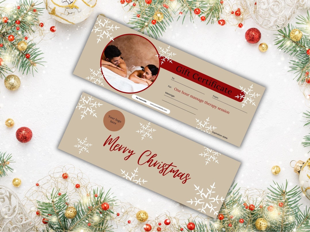 Editable Massage Gift Certificate | Massage Printable Gift Card | Spa ...