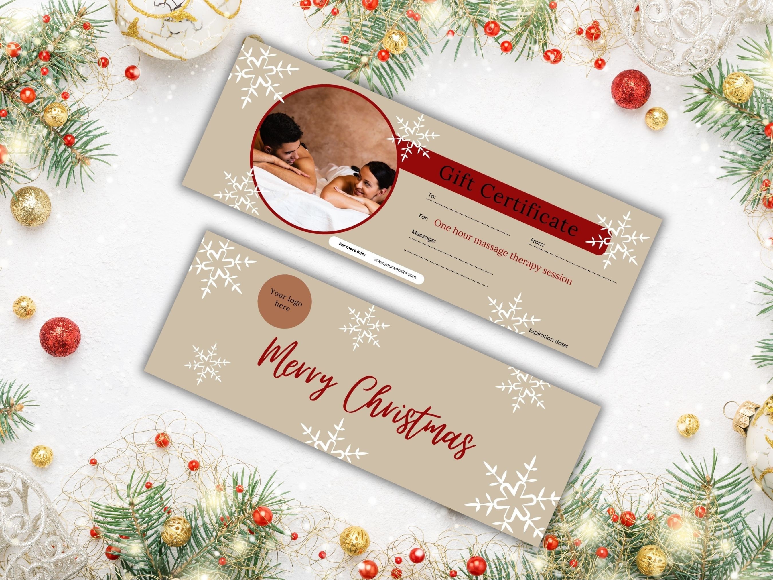 Editable Massage Gift Certificate | Massage Printable Gift Card | Spa ...