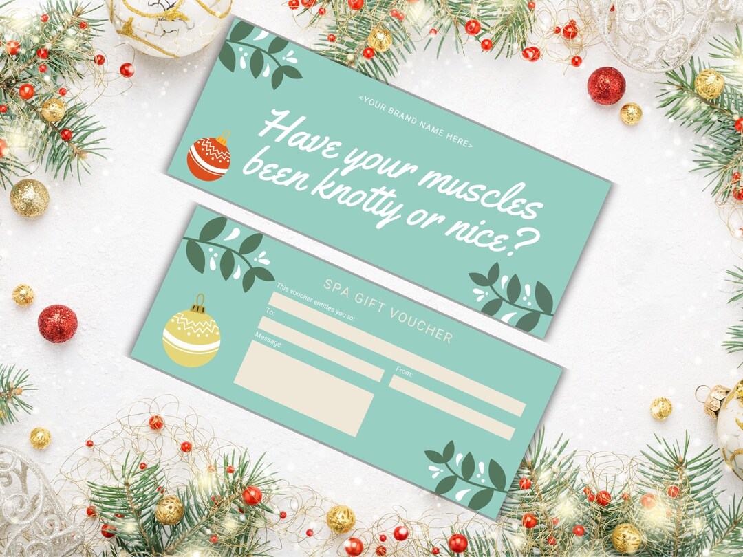 Editable Massage Gift Certificate | Massage Printable Gift Card | Spa ...