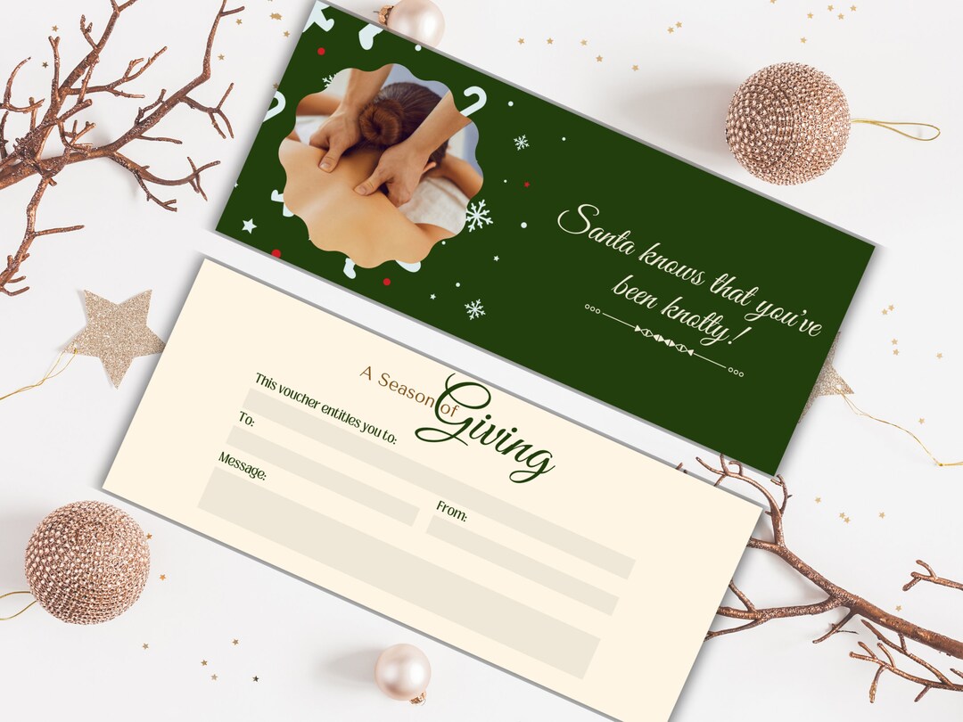 Editable Massage Gift Certificate | Massage Printable Gift Card | Spa ...