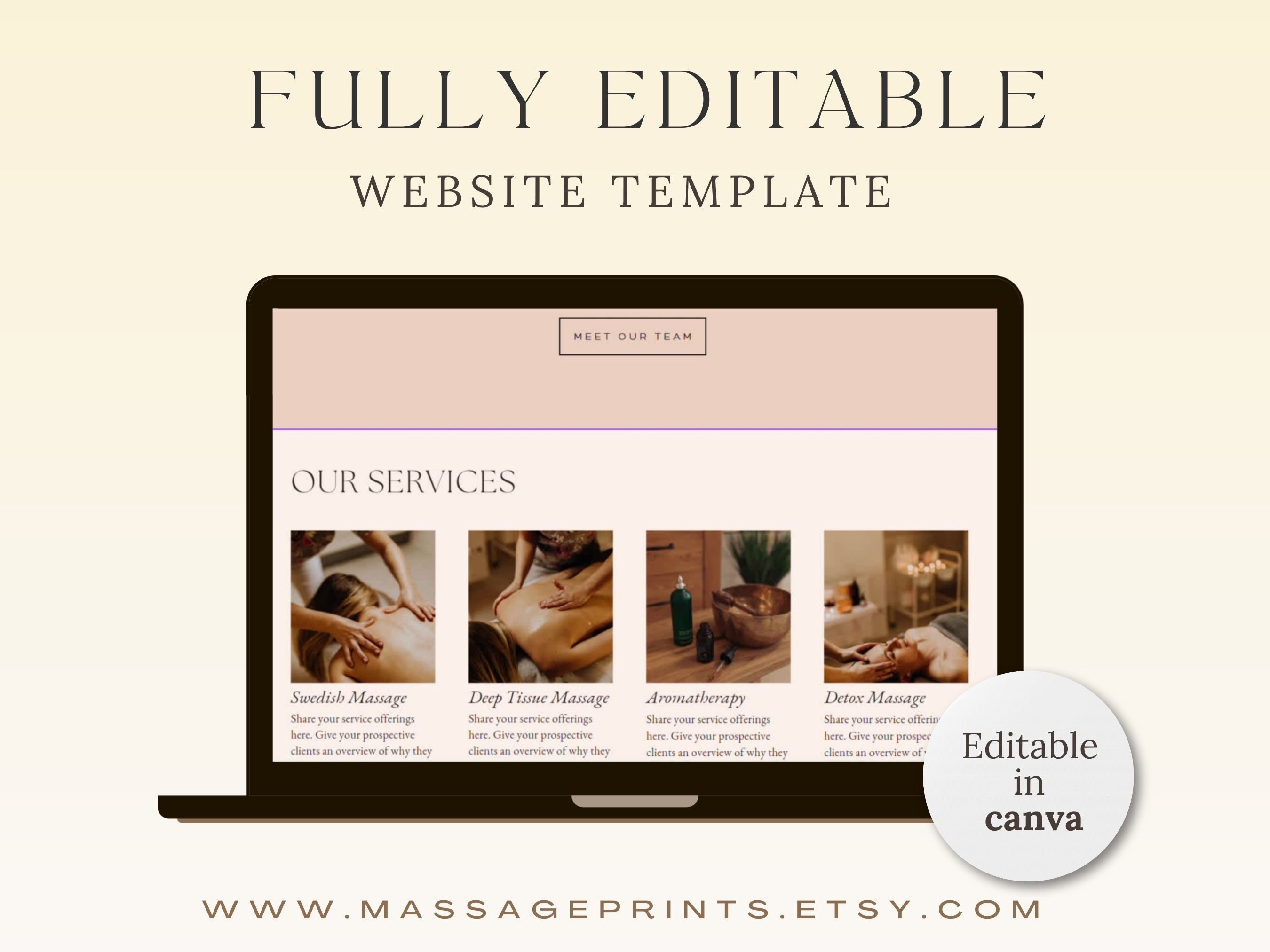 Massage Website Template Wellness Website Template Etsy Massage Website Template Wellness Website Template Etsy