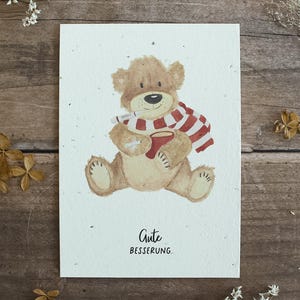 Einpflanzbare Genesungskarte aus handgeschöpftem Saatpapier | Karte Gute Besserung | Karte zur Genesung | Genesung wünschen | Büttenpapier