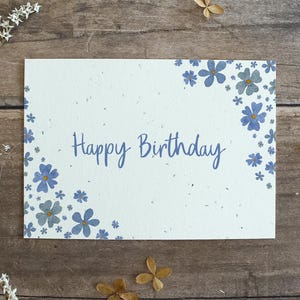 Einpflanzbare Geburtstagskarte aus handgeschöpftem Saatpapier | Karte Blumenmeer | Karte zum Geburtstag | Wachsende Glückwunsch-Karte