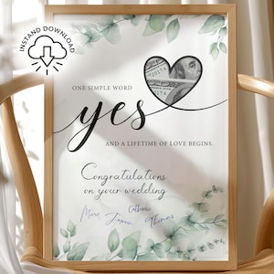 Wedding Money Gift Printable | Elegant Cash Gift | A4 & US Letter | Idea for Bride and Groom | Instant Download printable | last minute