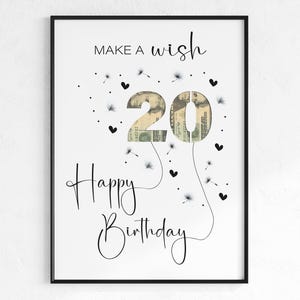 Lustige Geburtstagsgeschenk Karte mit Geld | Geldgeschenkidee | Last Minute DIY Geschenk | Für Bruder Schwester Freunde | druckbare pdf-Datei herunterladen