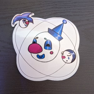 Logotipo de Clownium Payaso Átomo Elemento de Silliness ™ Etiqueta de vinilo