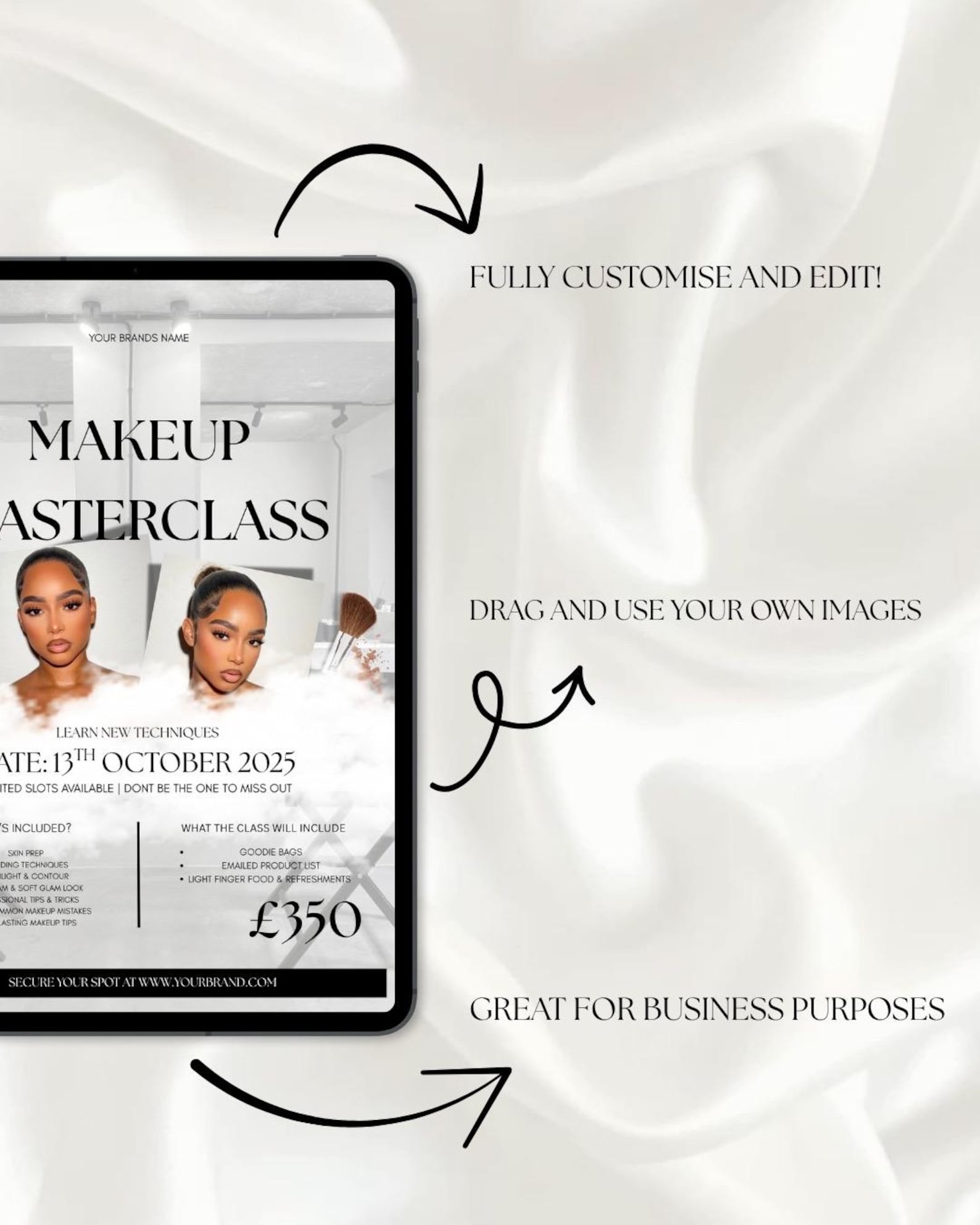 Masterclass Flyer Makeup Masterclass Flyer Template: MUA Training (canva Editable) - Etsy