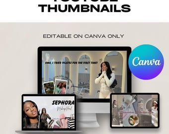 Editable YouTube Thumbnail Templates: Canva Branding Kit (Digital Download)