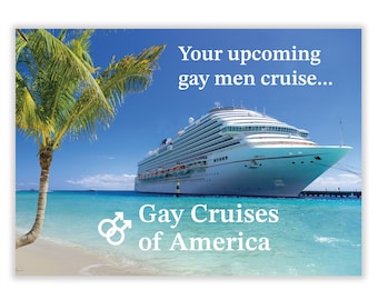Prank Mail - Gay Cruise Confirmation Postcard, Mailed 100% Anonymously To Your Victim, Prank Gift, Gag Gift, Revenge Mail