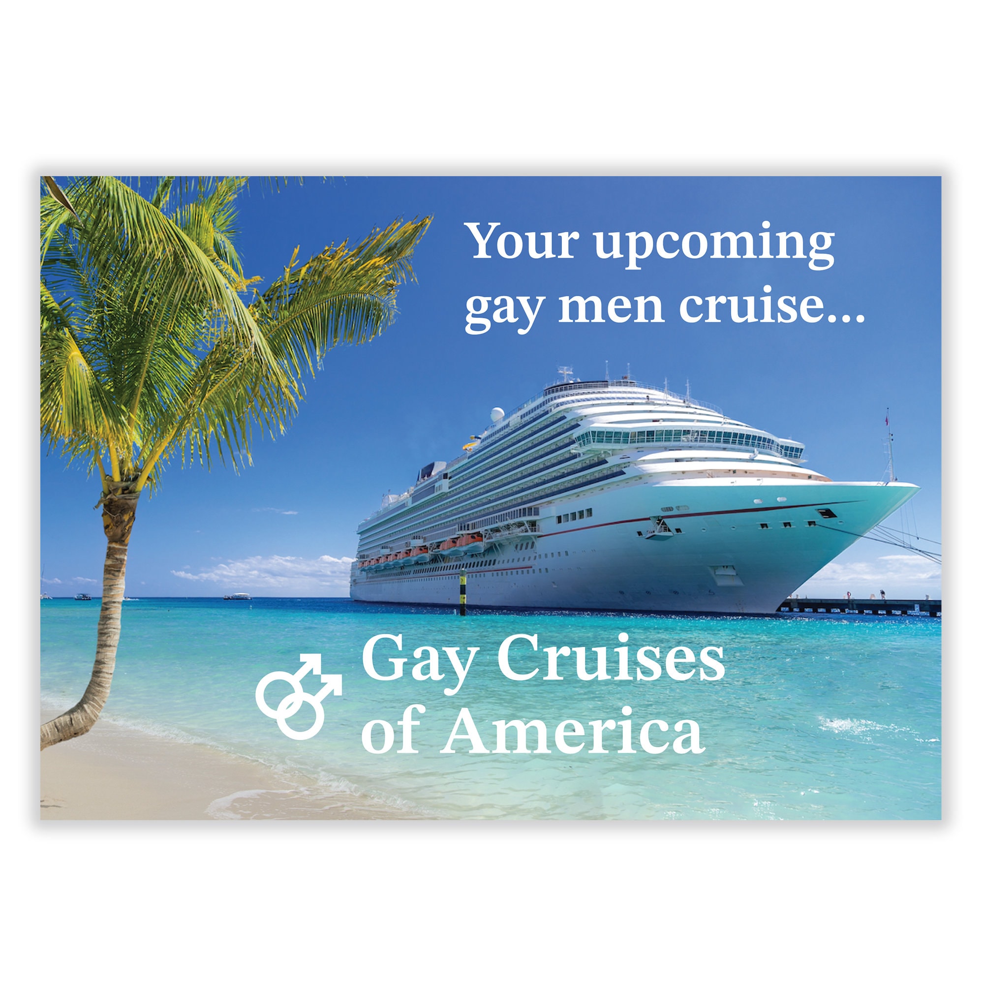 Prank Mail - Gay Cruise Confirmation Postcard, Mailed 100% Anonymously To Your Victim, Prank Gift, Gag Gift, Revenge Mail