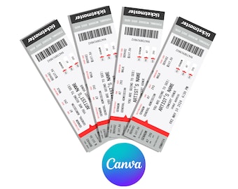 Editable Printable Concert Tickets, Ticket Template For Canva, Personalized Event Ticket, Ticketmaster Concert Gift