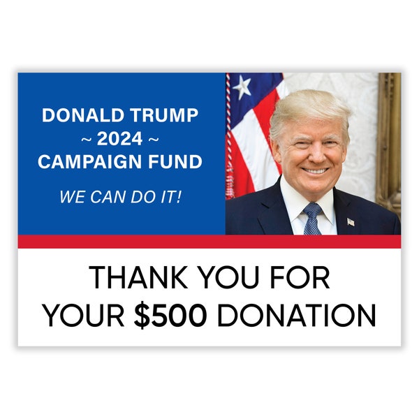 Donald Trump Prank Postcard - 100% Anonymous Sent Directly To Your Victim - 2024 Election - Prank Mail - Joke Donation Card