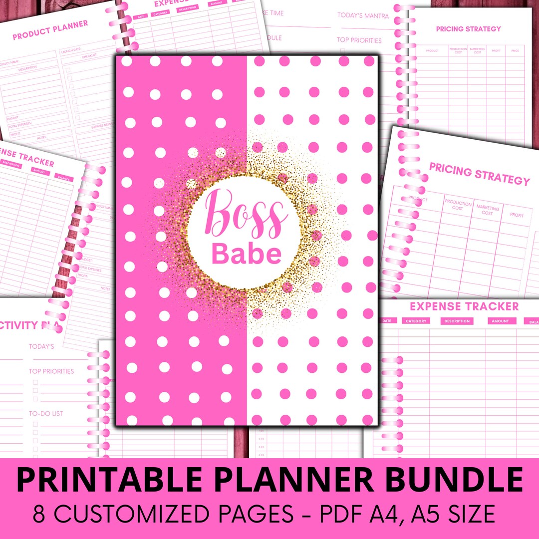 Boss Babe Planner, Digital Download, Monthly Calendar, Boss Lady