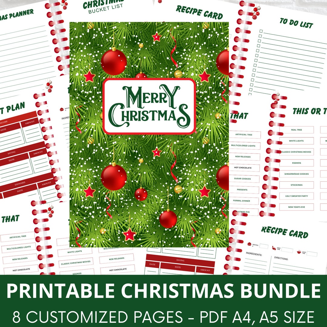 Christmas Planner Printable PDF Complete Xmas Organizer, Holiday Planning Guide Instant Digital