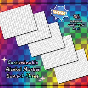 Customizable Alcohol Marker Swatch Sheet