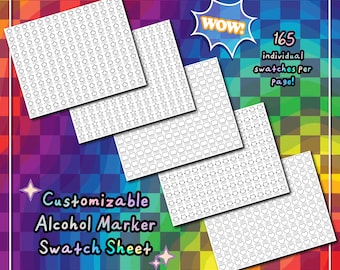 Customizable Alcohol Marker Swatch Sheet