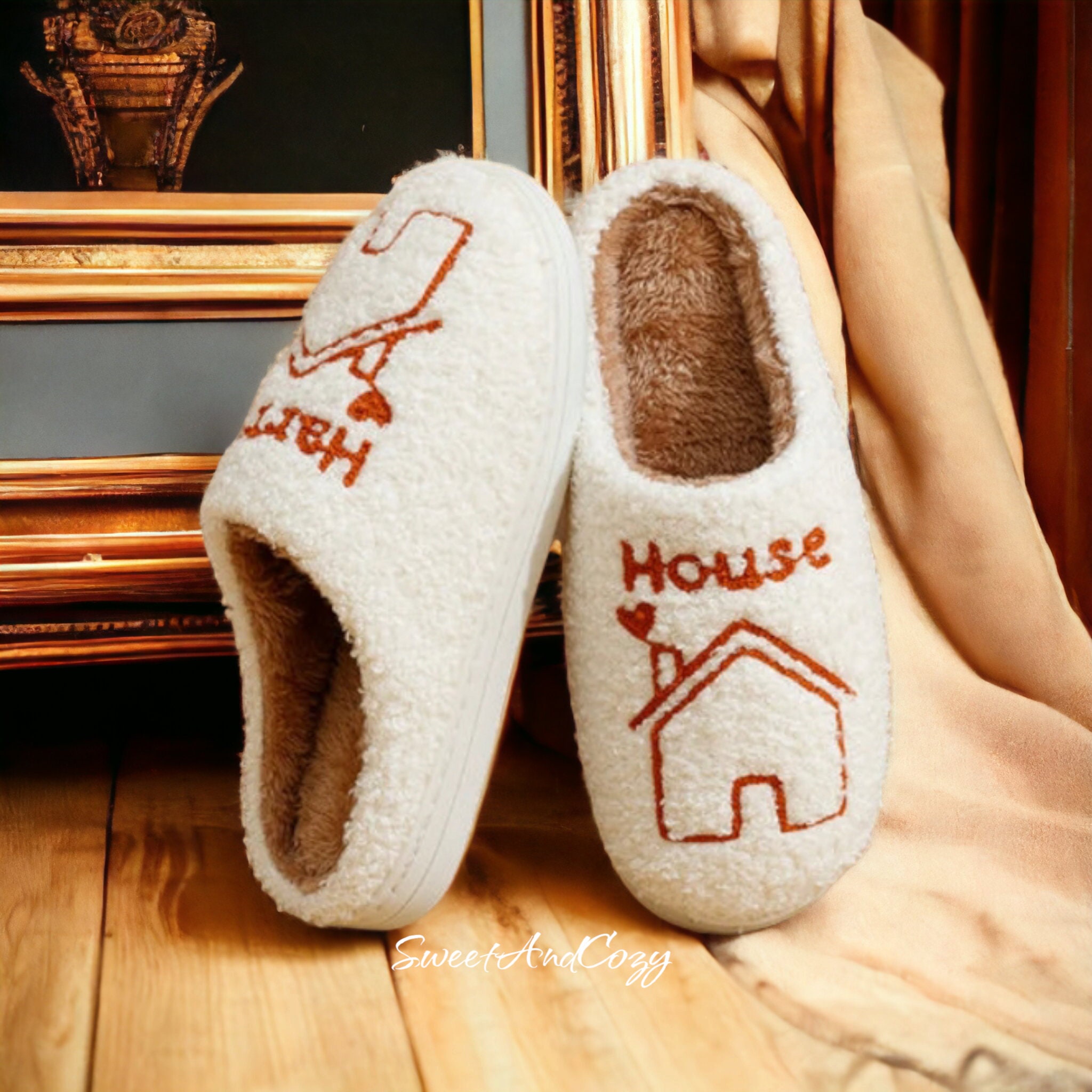 Cross fluffy home slippers