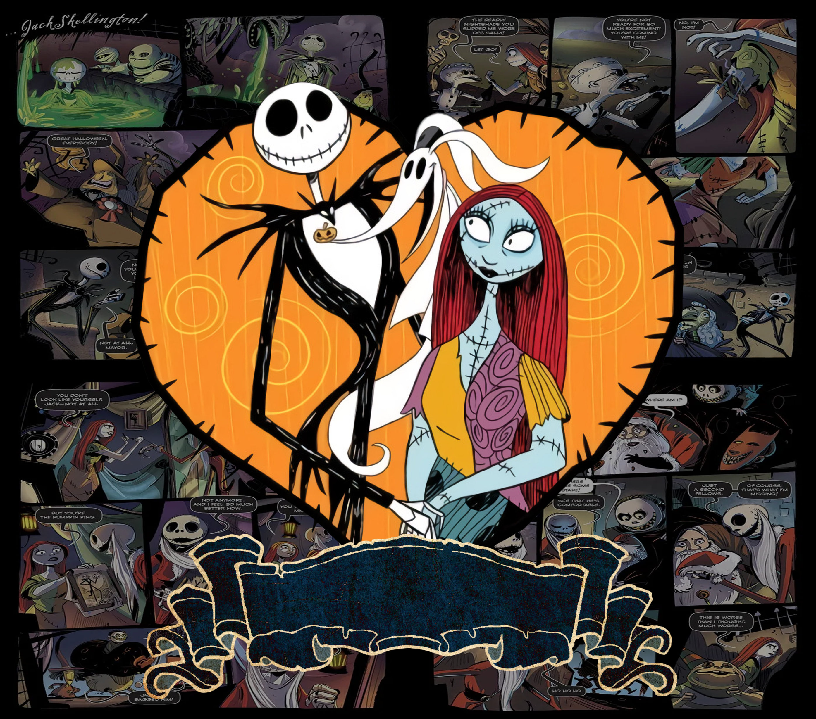 TGBJE Horror Movie Fans Gifts Jack And Sally Tote Bag Handle Bag Spooky...