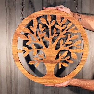Tree of Life Wall Art, Tree of Life Circle, Wooden Tree of Life Wall Art, Tree of Life Wall Hanging, Decorative Wooden Panel.