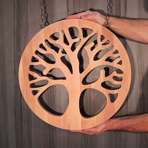 Tree of Life Yggdrasil wall art, Circle of Tree of Life, Tree of Life wood wall decor, Tree of Life wall hanging, Decorative wood panel.
