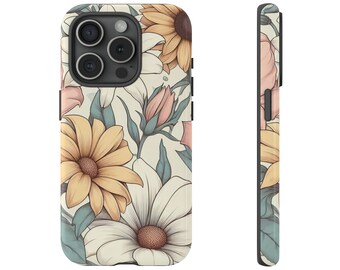 Phone Case Flowers Cover Phone Aesthetic Cute Case For iphone 15 14 13 12 11 XR XS Plus Pro Max Samsung S23 S22 S21 S20 S10 Pixel 7 6 5 Case