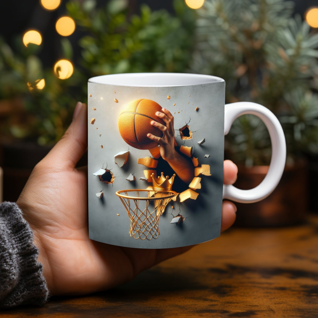 3D Basketball Mug, Basketball Hole in a Wall Coffee Cup, Basketball