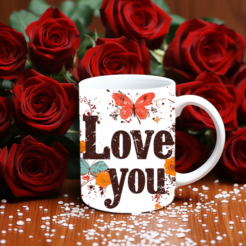 Love Mug Wrap Bundle, 3D Love Mug Sublimation, 11oz Mug Png, 11oz And 15 Oz Mug Png, 15oz Mug PNG, I Love You Mug Bundle image 8