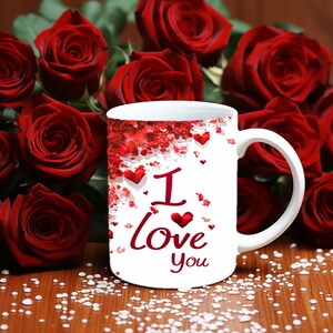 Love Mug Wrap Bundle, 3D Love Mug Sublimation, 11oz Mug Png, 11oz And 15 Oz Mug Png, 15oz Mug PNG, I Love You Mug Bundle image 6