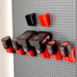 Battery Holder for Milwaukee M12/12V | Organize Your Workshop and Tool Van With Wall Mounted Locking Battery Holders | Organization Storage