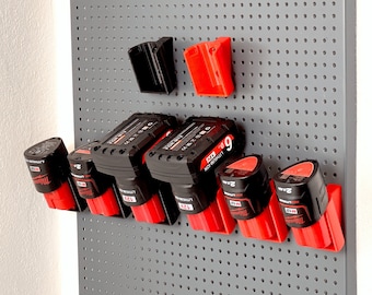 Battery Holder for Milwaukee M12/12V | Organize Your Workshop and Tool Van With Wall Mounted Locking Battery Holders | Organization Storage