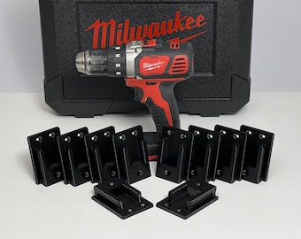 10-Pack Black Tool Holder for Milwaukee M18 (18v) | Organize Your Workshop and Tool Van With Wall Mounted Tool Holders | Tool Organization
