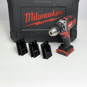 4-Pack Black Tool Holder for Milwaukee M18 (18v) | Organize Your Workshop and Tool Van With Wall Mounted Tool Holders | Tool Organization