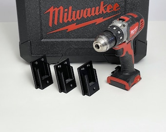 4-Pack Black Tool Holder for Milwaukee M18 (18v) | Organize Your Workshop and Tool Van With Wall Mounted Tool Holders | Tool Organization