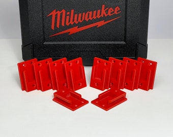 10-Pack Red Tool Holder for Milwaukee M18 (18v) | Organize Your Workshop and Tool Van With Wall Mounted Tool Holders | Tool Organization