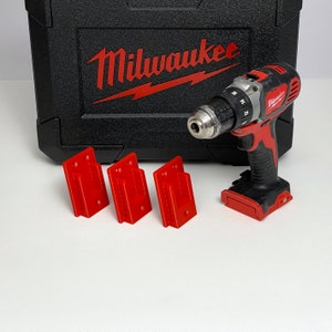 4-Pack Red Tool Holder for Milwaukee M18 (18v) | Organize Your Workshop and Tool Van With Wall Mounted Tool Holders | Tool Organization